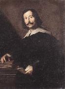 unknow artist Portrait of a gentleman,three-quarter length,standing beside a pedestal,resting his hand on books oil painting on canvas